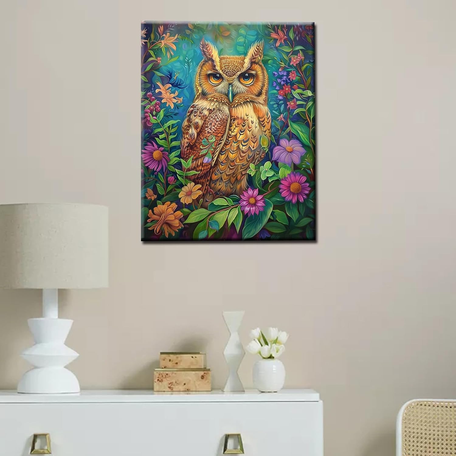 tucocoo-paint-by-numbers-floral-owl-malen-nach-zahlen-eule-40x50-ohne-rahmen image 3
