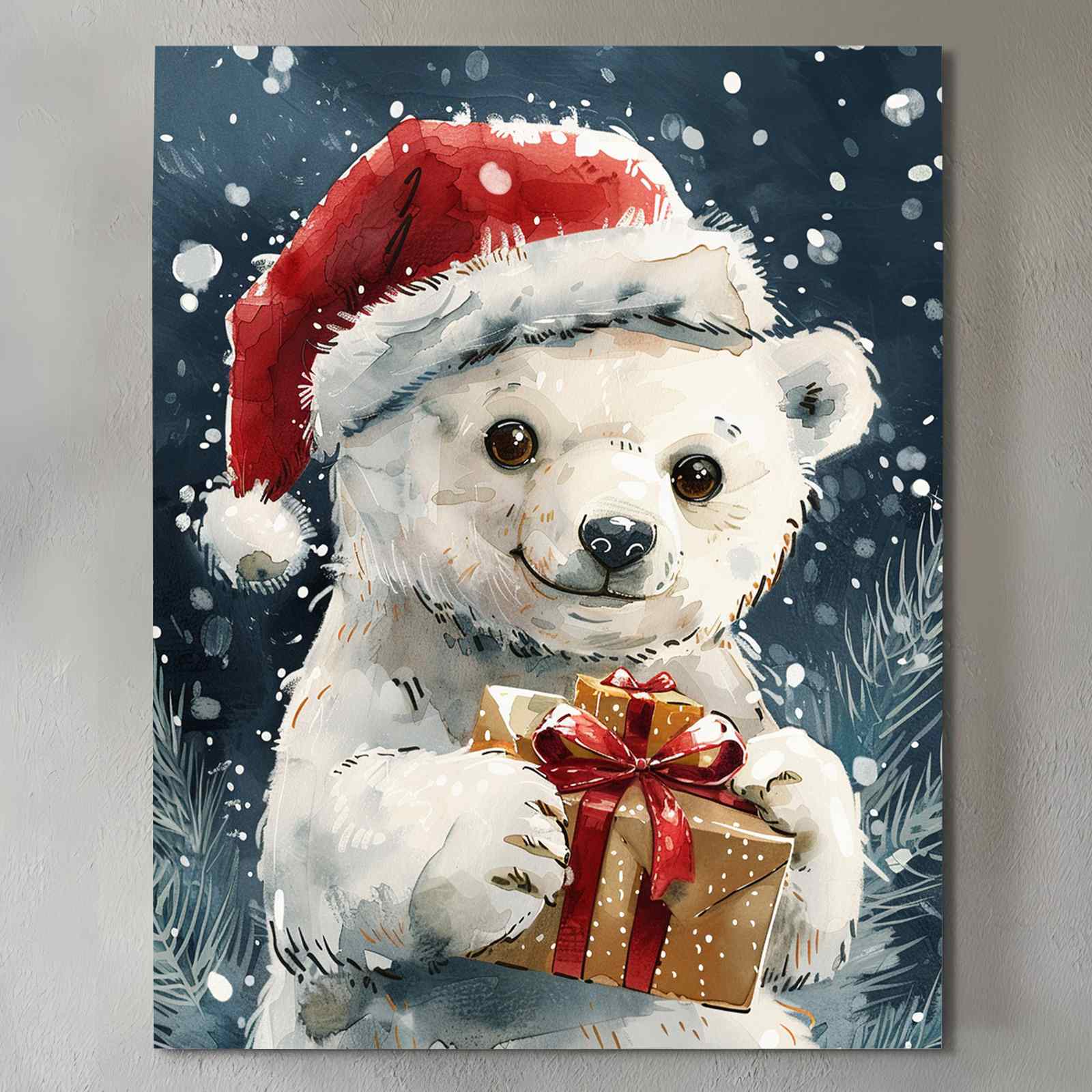 tucocoo-santa-polar-bear-leinwandbild-eisb-r-weihnachten-30x40 image 2