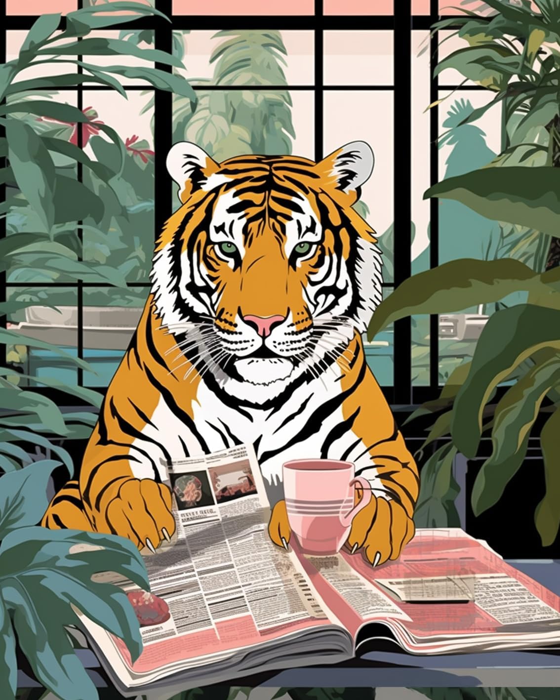 tucocoo-tiger-working-in-jungle-office-malen-nach-zahlen-40x50cm image 2