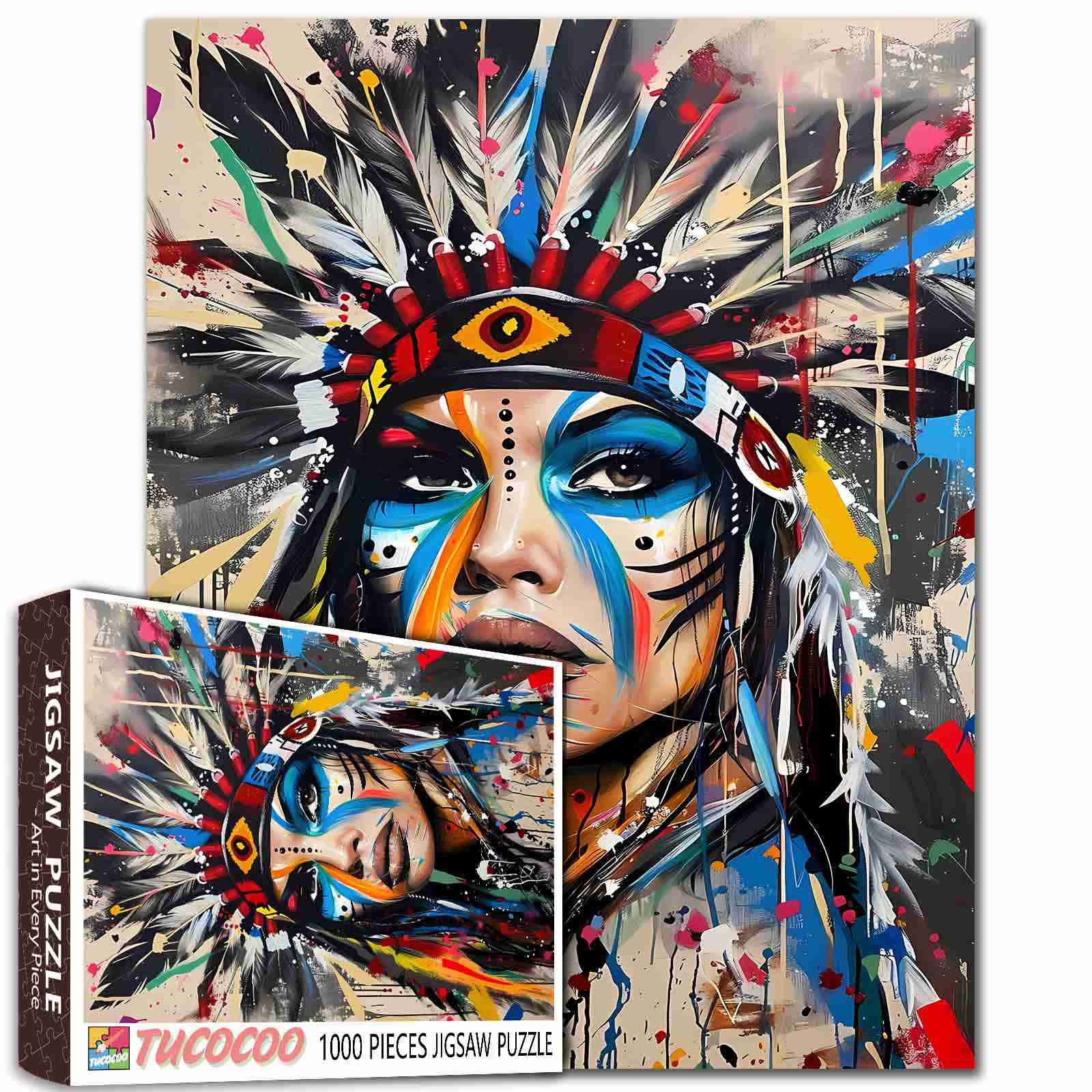 tucocoo-vivid-tribal-warrior-puzzle-1000-teile-kriegerin image 1