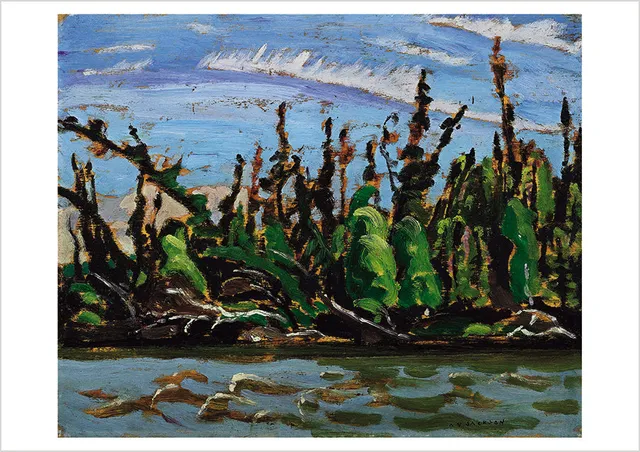 pomegranate-postcards-a-y-jackson-yellowknife-forest-postkarte image 1