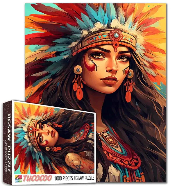 tucocoo-native-america-woman-puzzle-1000-teile-portrait image 1