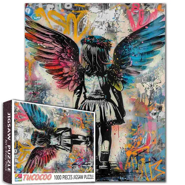tucocoo-angel-wings-little-girl-puzzle-1000-teile-graffiti image 1