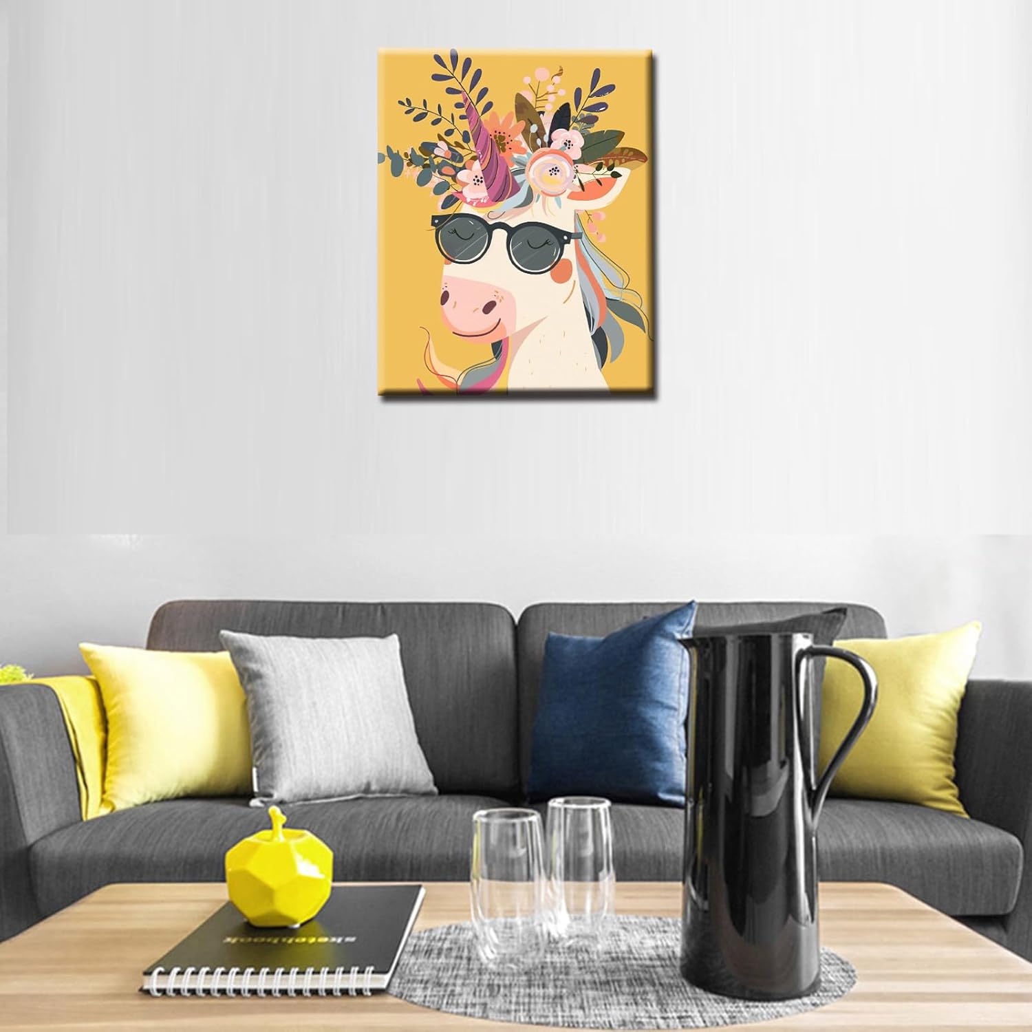 tucocoo-unicorn-wearing-shades-straw-hat-malen-nach-zahlen-40x50-ohne-rahmen image 3