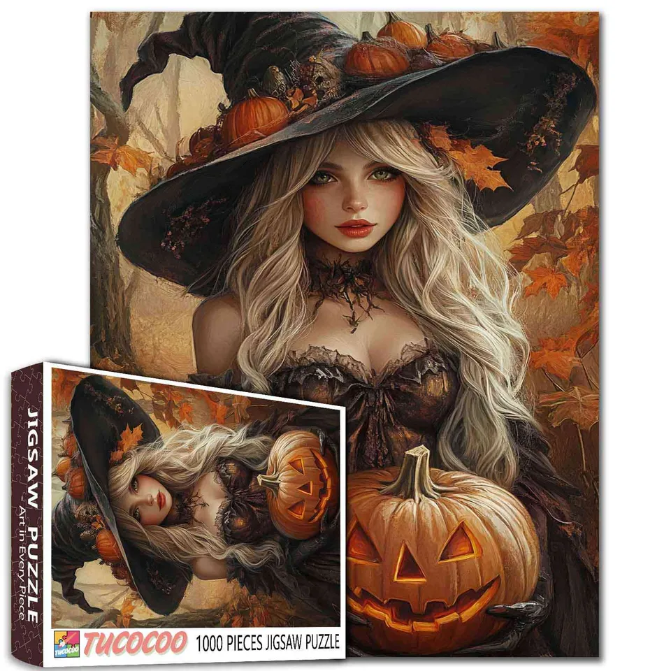 tucocoo-elegant-witch-pumpkin-puzzle-1000-teile image 1
