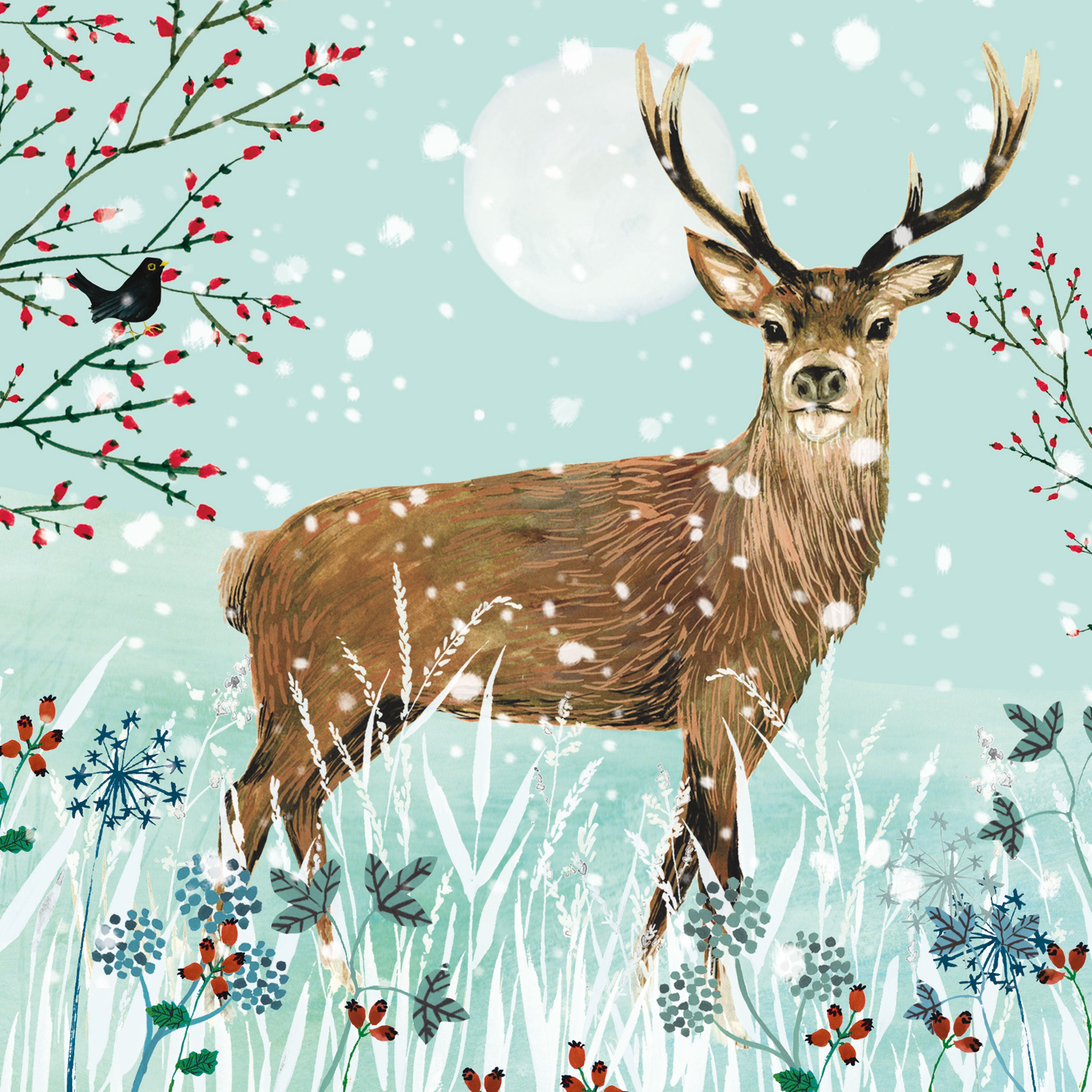 otter-house-winter-stag-weihnachtskarten-hirsch-set image 1