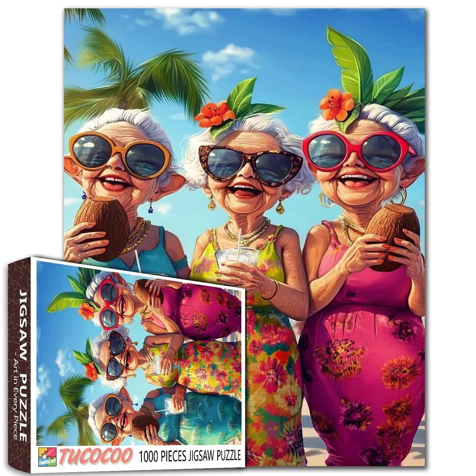tucocoo-jigsaw-puzzles-tropical-ladies-puzzle-1000-teile-strand image 1