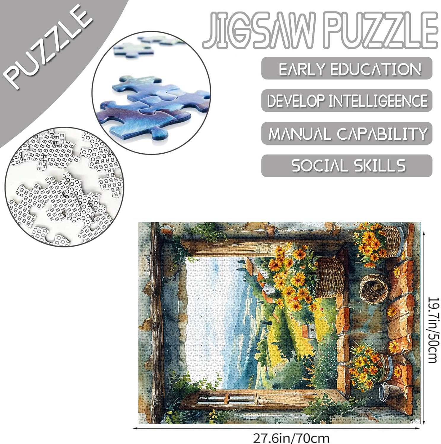 tucocoo-jigsaw-puzzles-country-window-flower-basket-puzzle-1000 image 4