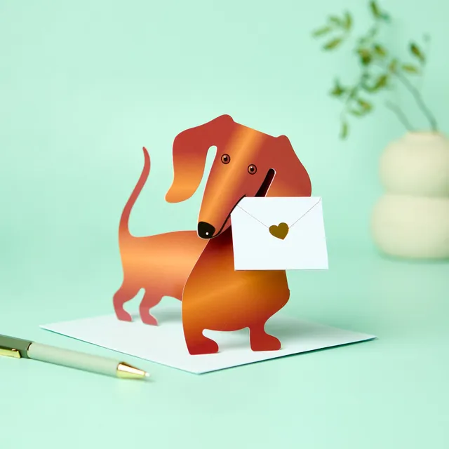 otter-house-special-delivery-grusskarte-sausage-dog-weeny-dackel image 1