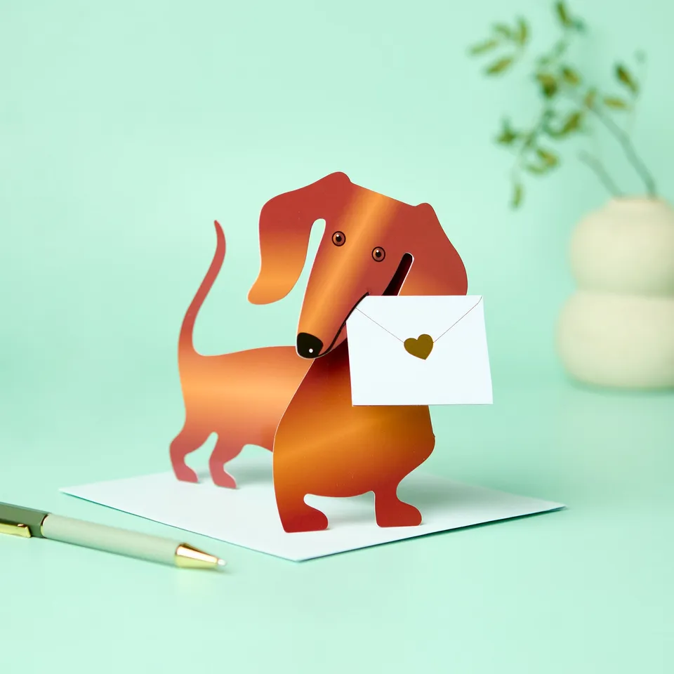 otter-house-special-delivery-grusskarte-sausage-dog-weeny-dackel image 1