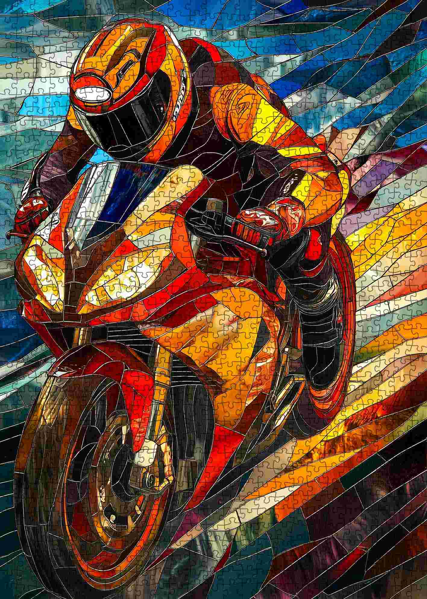 tucocoo-stained-glass-speedster-puzzle-1000teile-bike image 2