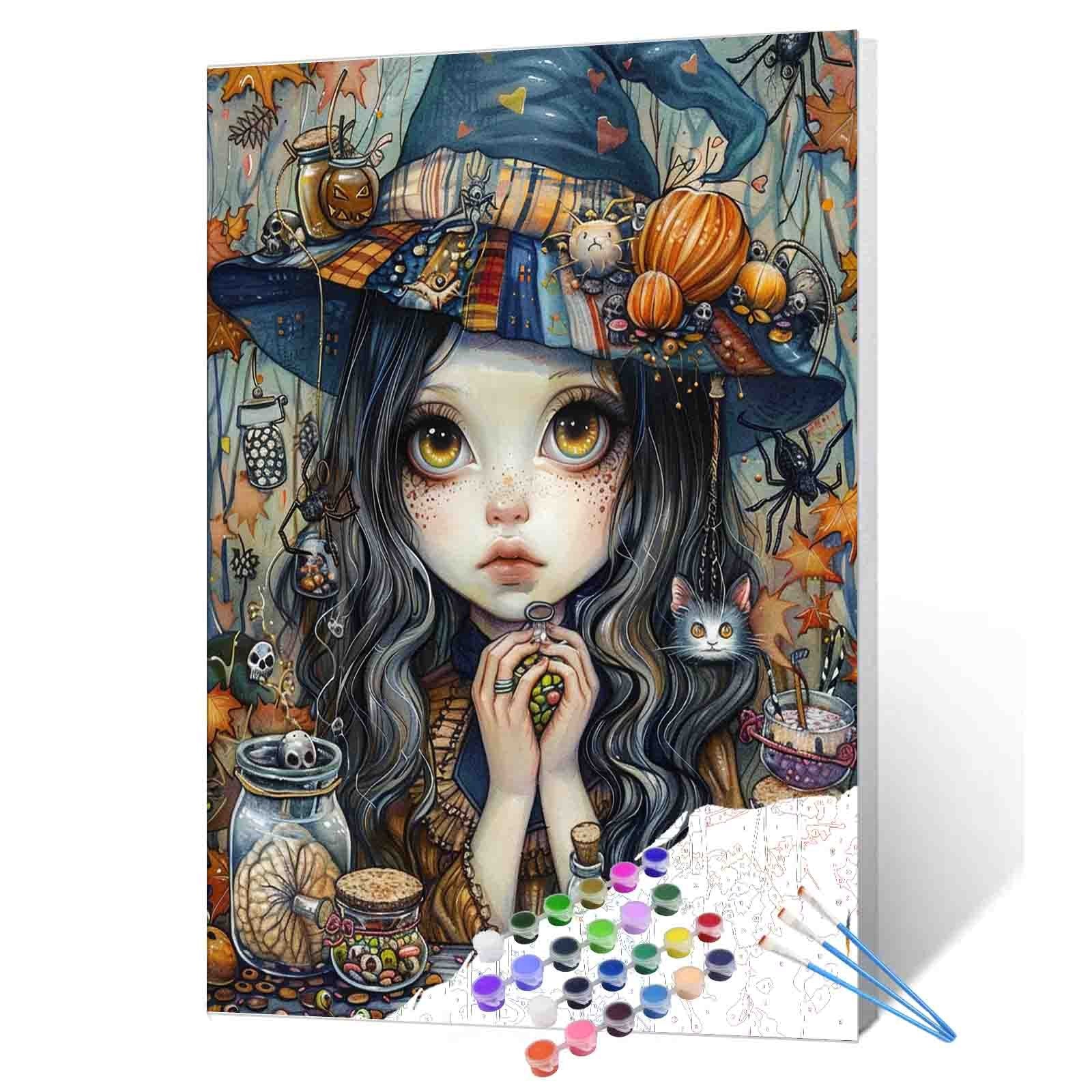 tucocoo-paint-by-numbers-vintage-hexe-malen-nach-zahlen-40x50 image 1