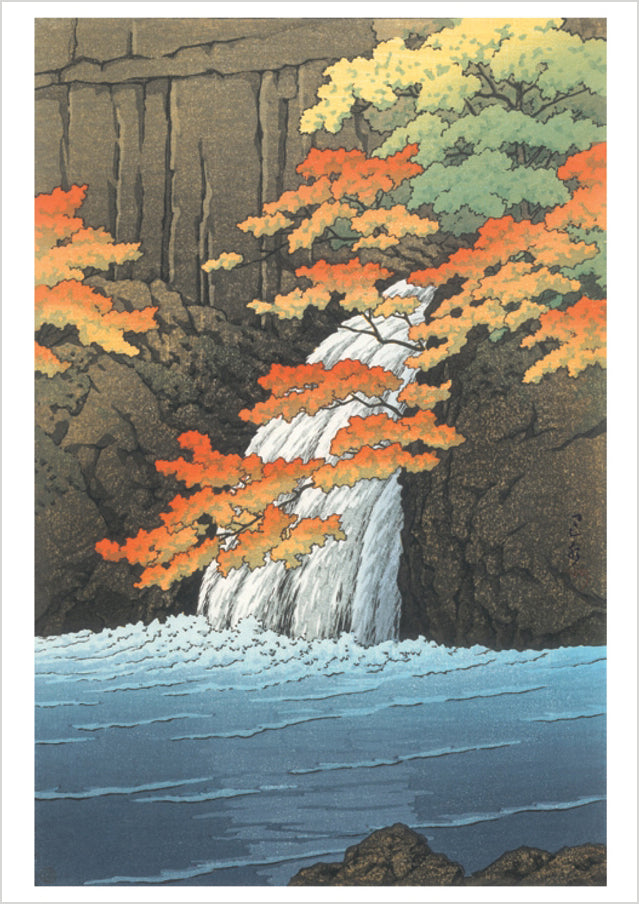 pomegranate-kawase-hasui-senju-waterfall-klappkarte image 1