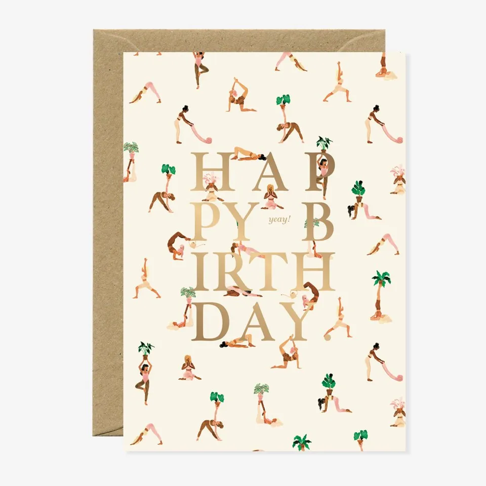 all-the-ways-to-say-yoga-pattern-geburtstagskarte-a6-zen image 1