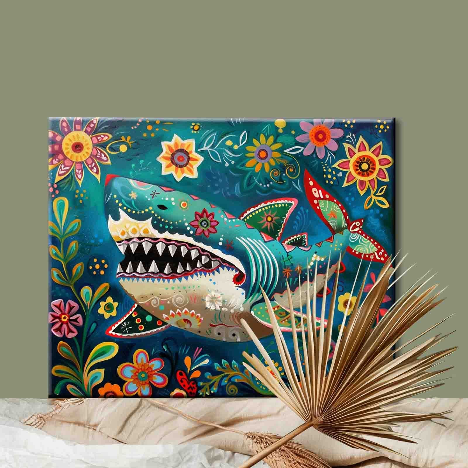 tucocoo-folk-art-shark-malen-nach-zahlen-40x50-ohne-rahmen image 2