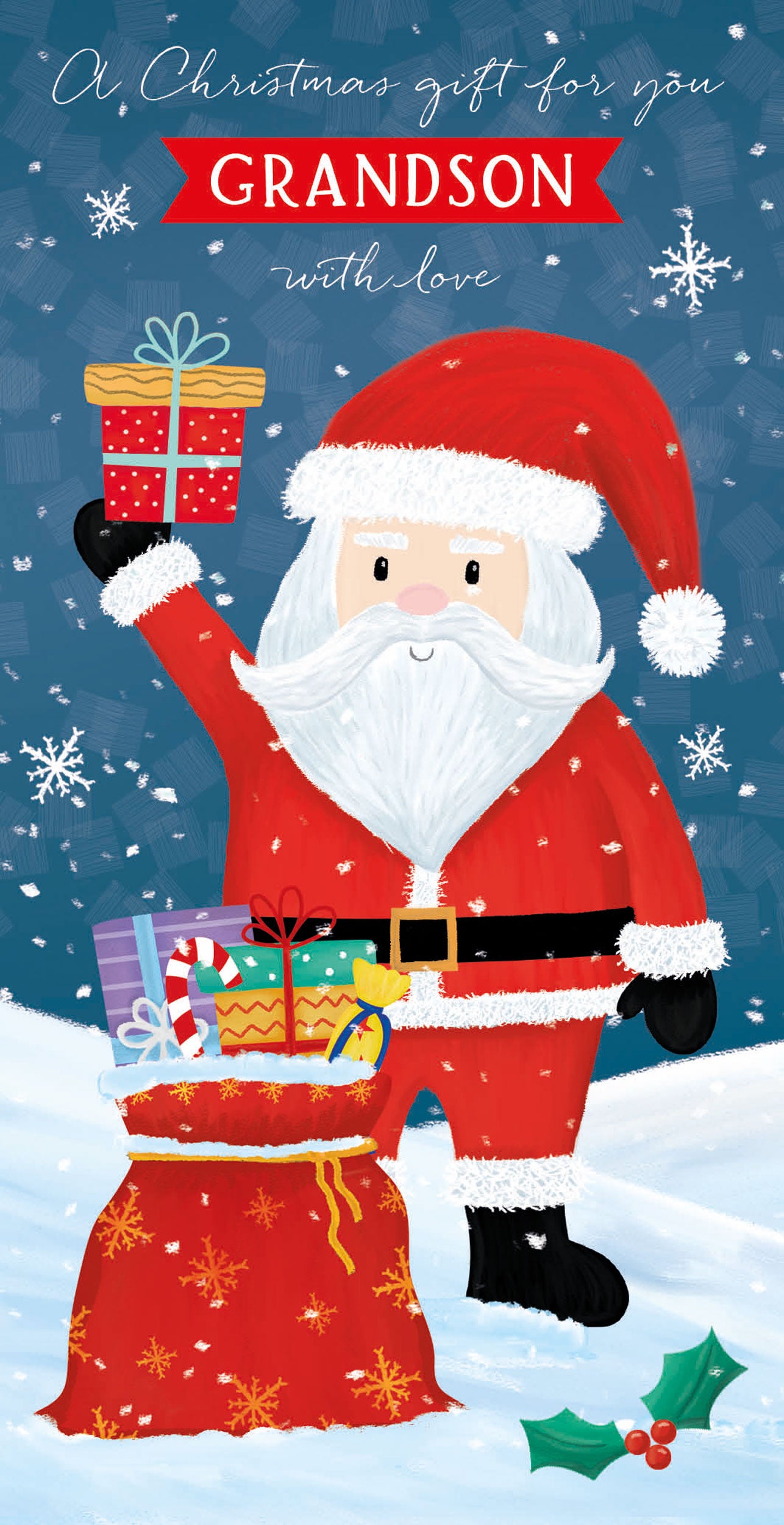 otter-house-christmas-grandson-santa-weihnachtskarte-geld-enkelsohn image 1