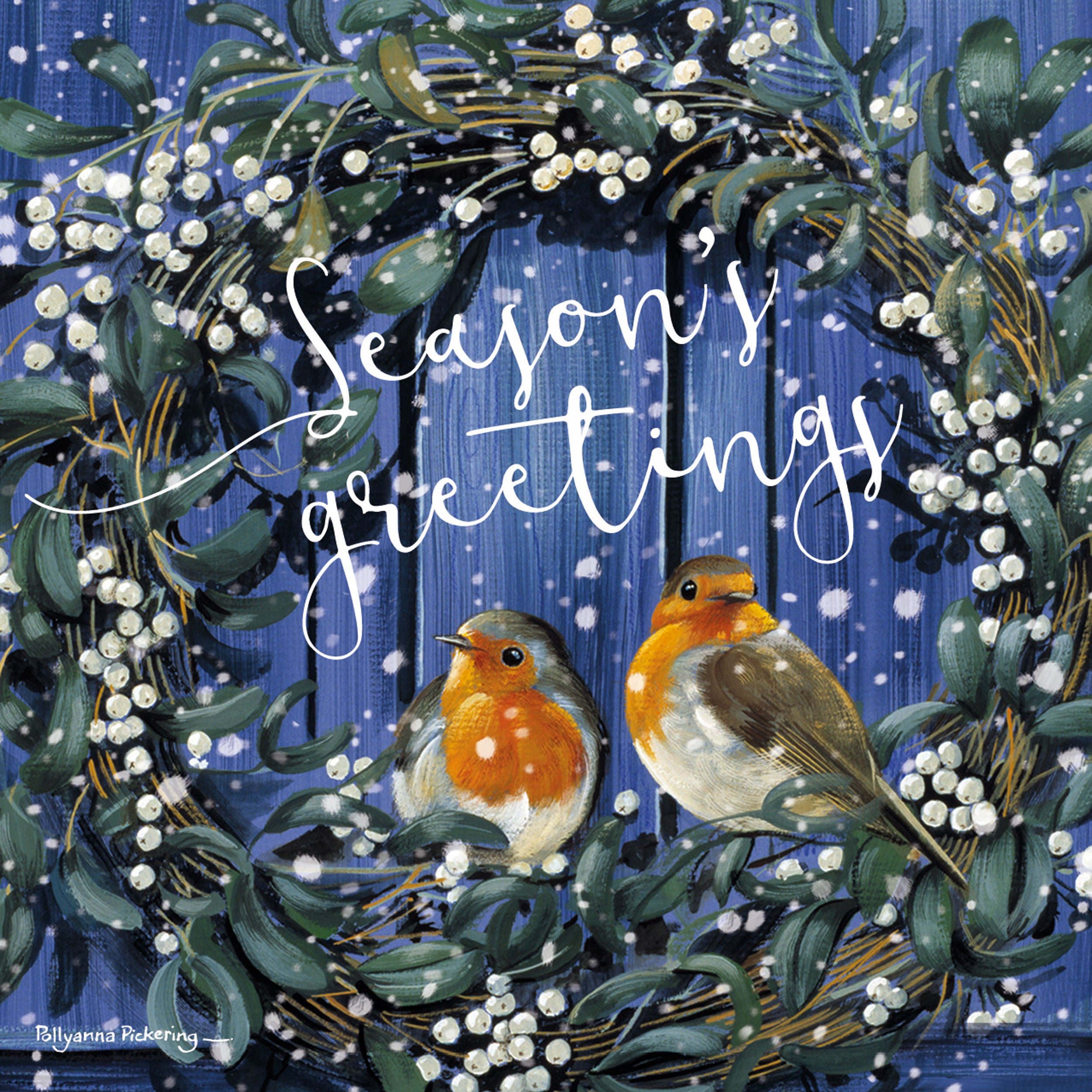 otter-house-christmas-robin-wreath-weihnachtskarten-10er-pack image 1