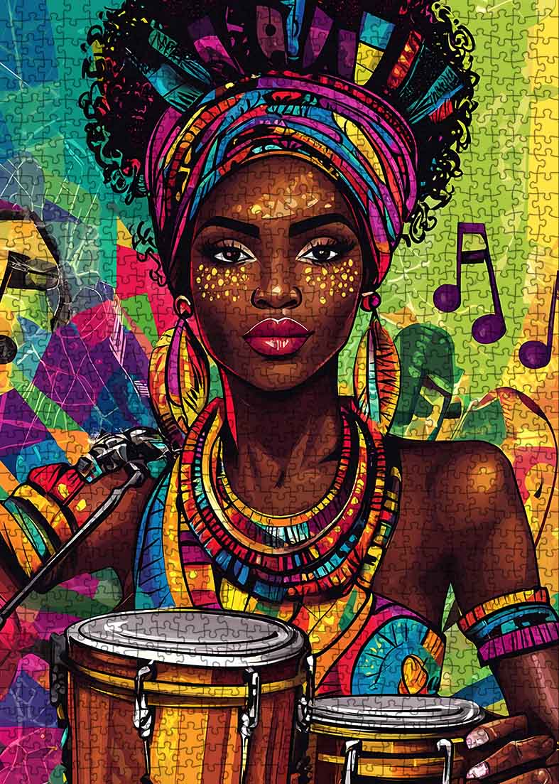 tucocoo-jigsaw-vibrant-african-drummer-puzzle-1000-teile image 2