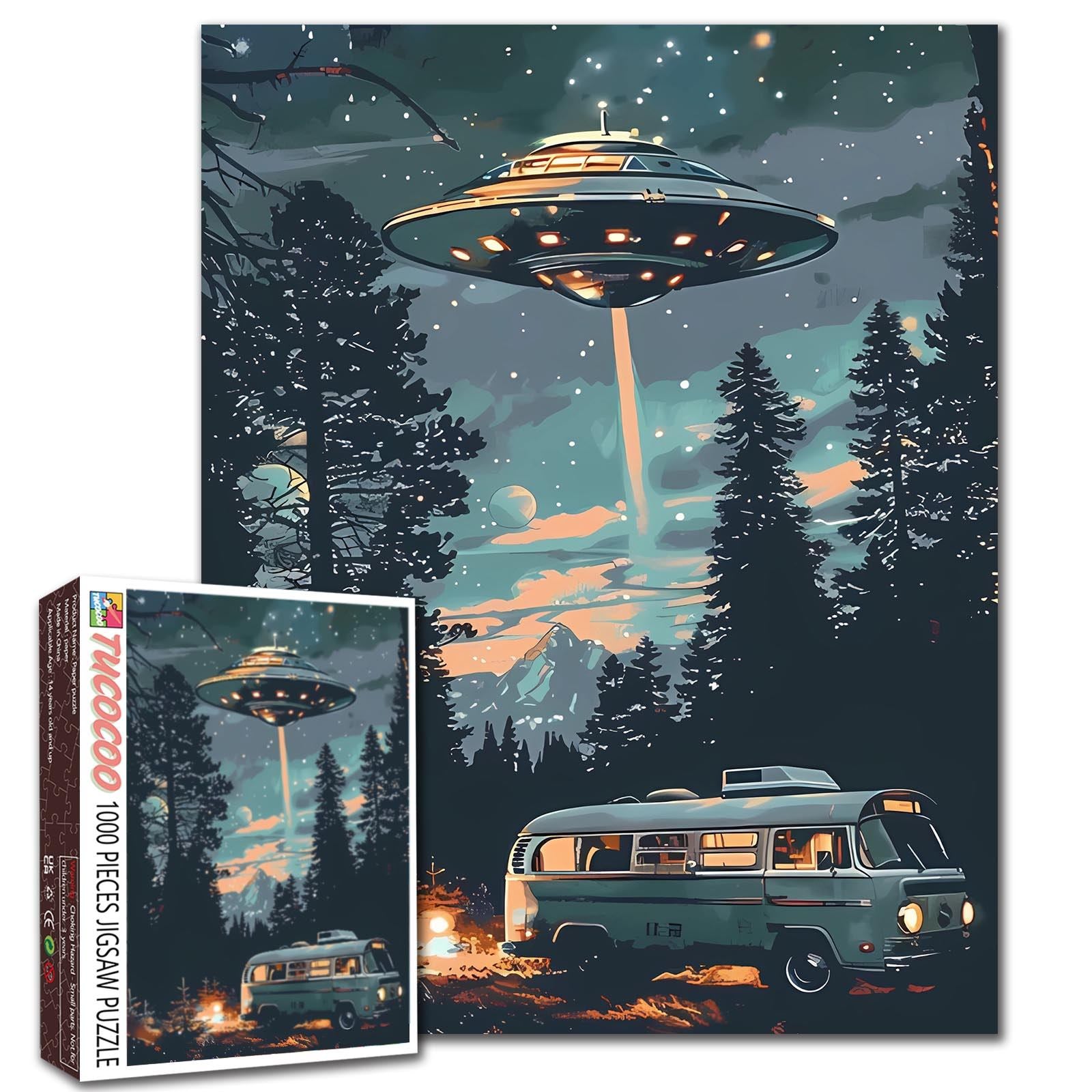 tucocoo-ufo-night-encounter-forest-camper-puzzle-1000-teile image 1