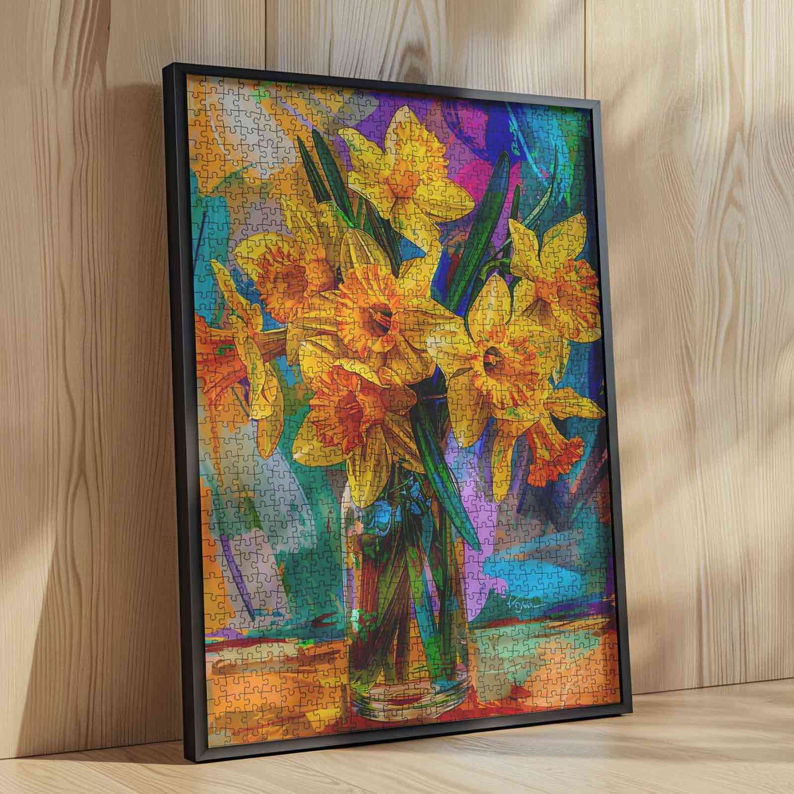 tucocoo-golden-daffodils-puzzle-1000-teile-narzissen-glasvase image 4