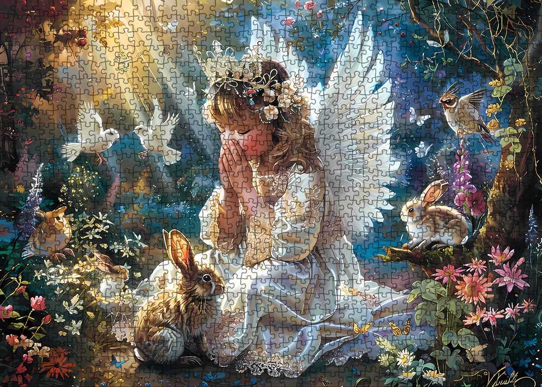 tucocoo-forest-prayer-angel-puzzle-1000-teile-engel image 2