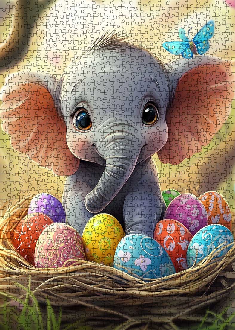tucocoo-easter-bunny-elephant-puzzle-1000-teile image 2