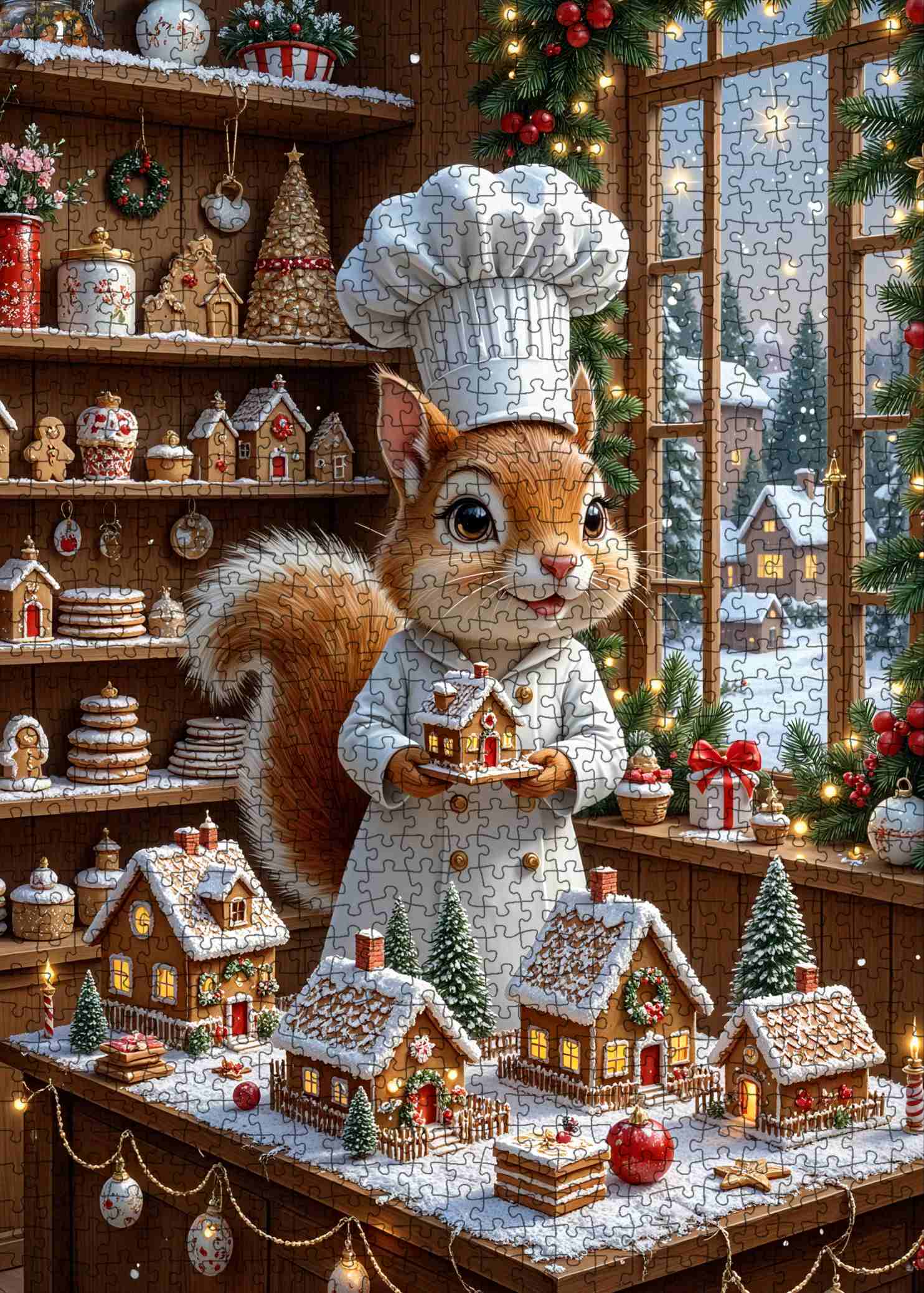tucocoo-christmas-squirrel-baker-puzzle-1000-teile-backen image 2