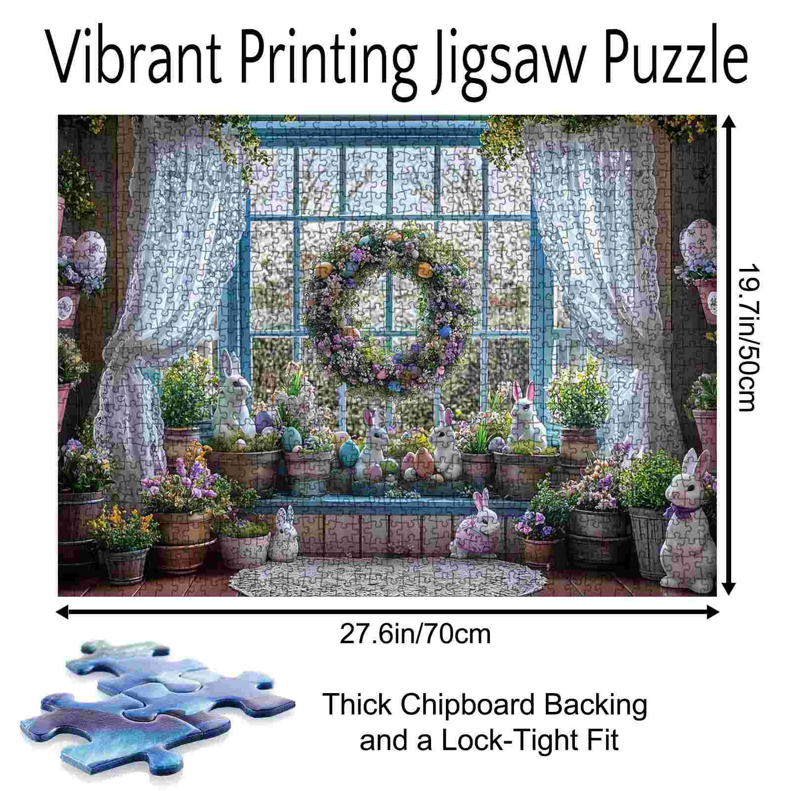 tucocoo-jigsaw-puzzles-easter-bunny-garden-window-puzzle-1000-teile image 5