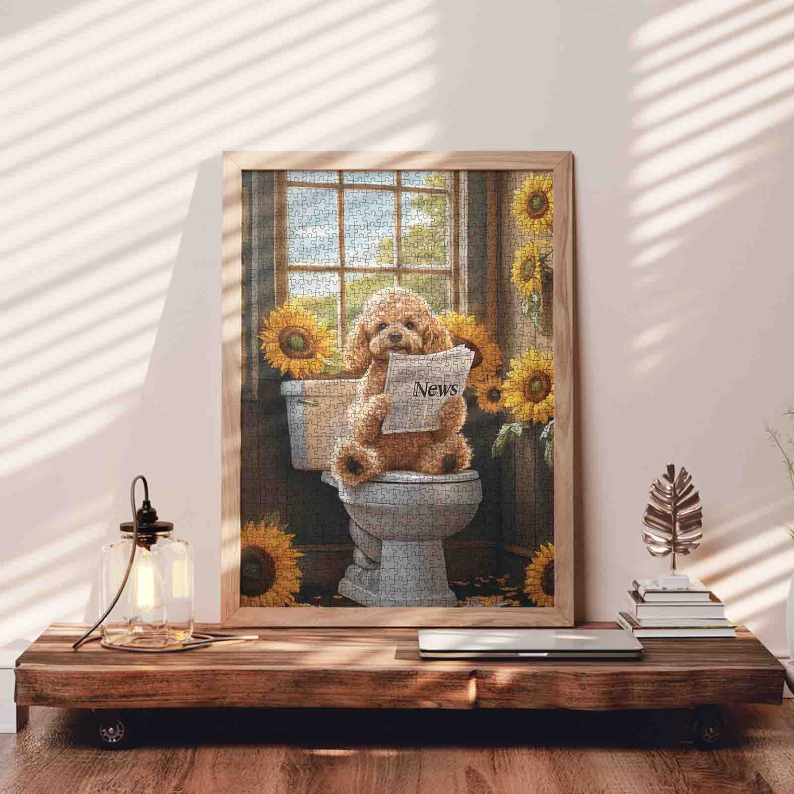 tucocoo-jigsaw-funny-puppy-reading-news-puzzle-1000-teile image 3