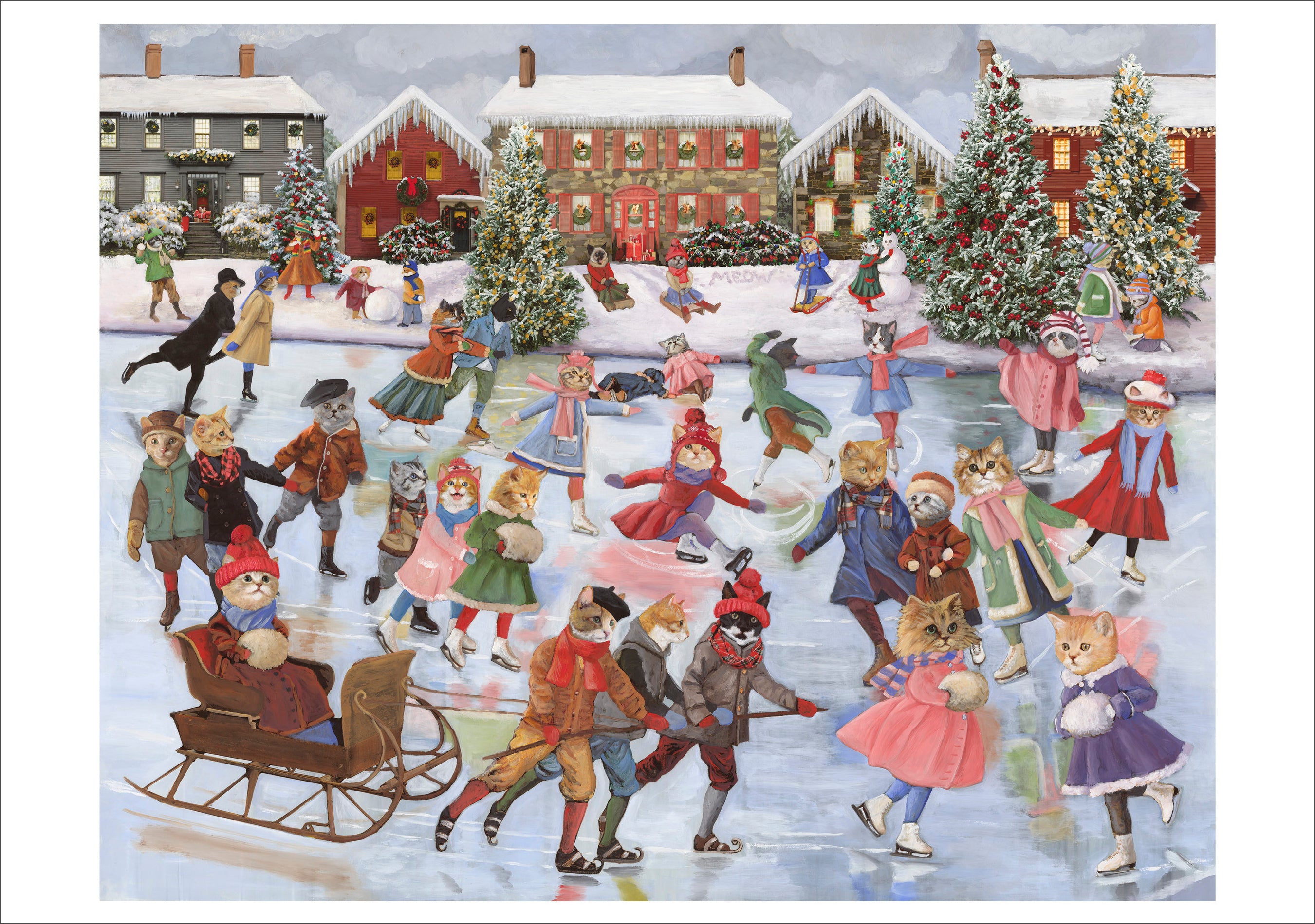 pomegranate-holiday-cards-cats-on-ice-weihnachtskarten-katzen image 2