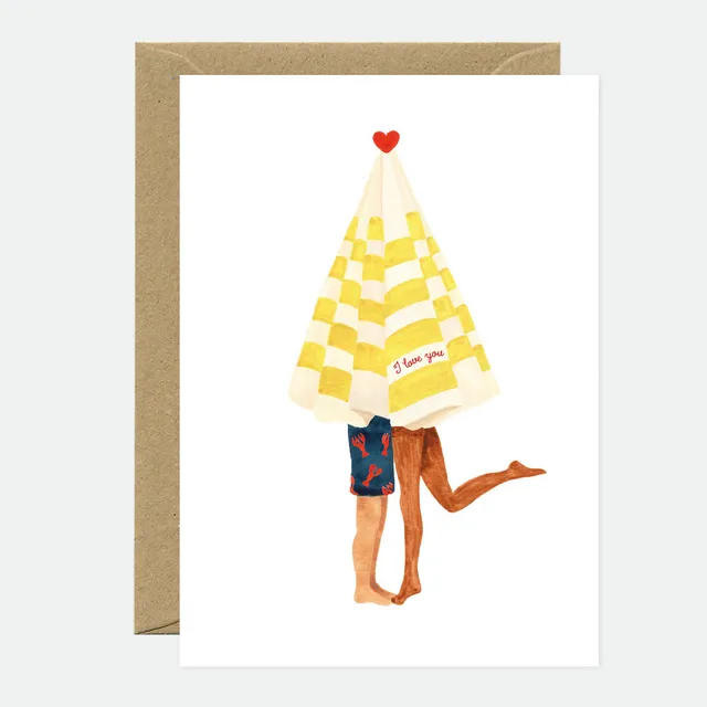 all-the-ways-to-say-greeting-cards-beach-umbrella-gru-karte-a6-liebe image 1