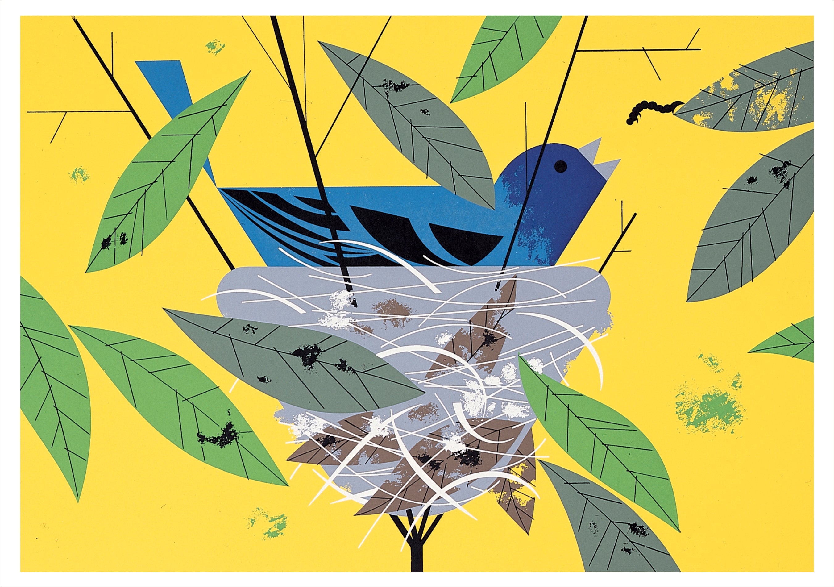 pomegranate-charley-harper-nesting-instinct-gru-karten-20er-v-gel image 2