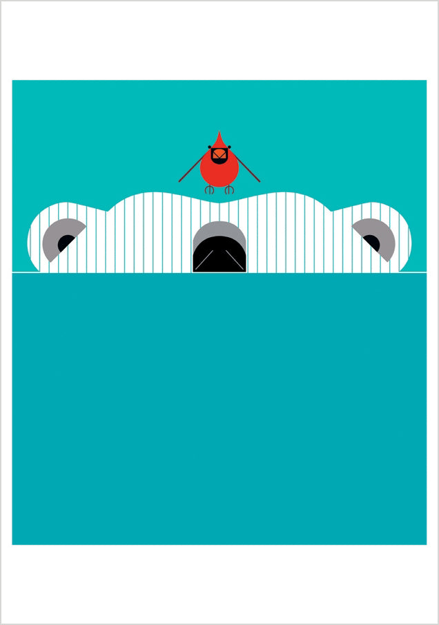 pomegranate-blank-notecards-charley-harper-scary-scenario-klappkarte image 1