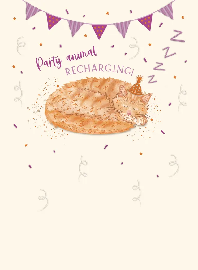 otter-house-animal-crackers-recharging-cat-geburtstagskarte image 1