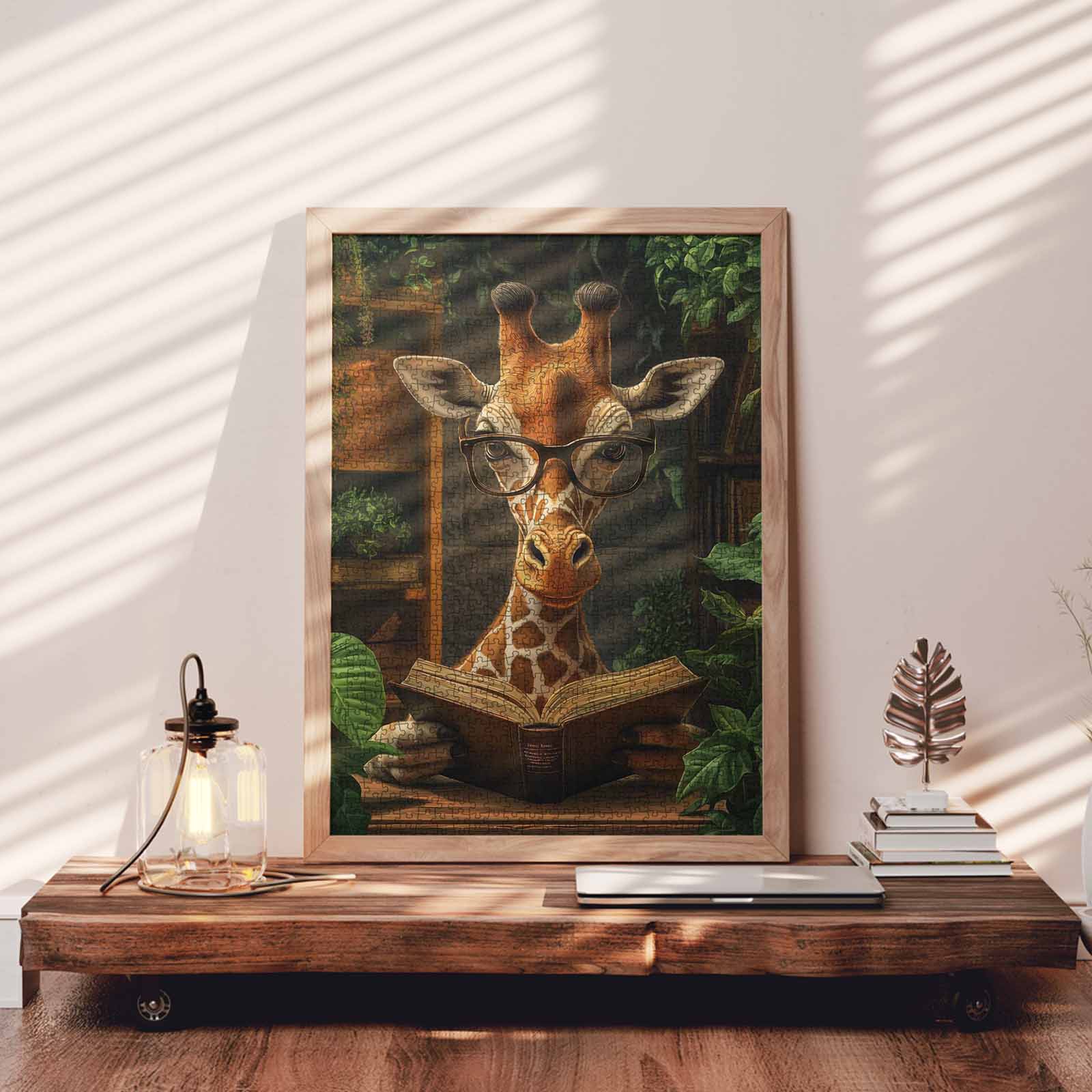 tucocoo-giraffe-reading-book-puzzle-1000-teile-bibliothek image 3