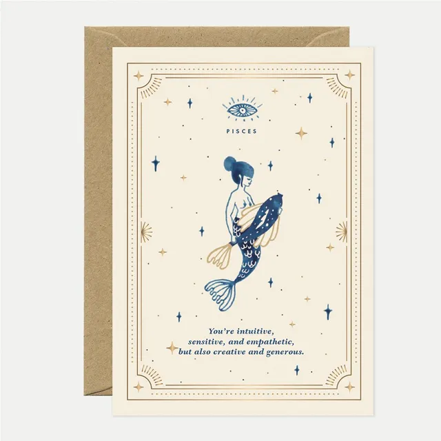all-the-ways-to-say-pisces-gru-karte-goldfolie-sternzeichen-fische-a6 image 1
