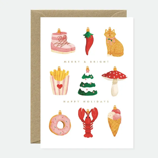 all-the-ways-to-say-ornaments-weihnachtskarte-a6-goldfolie image 1