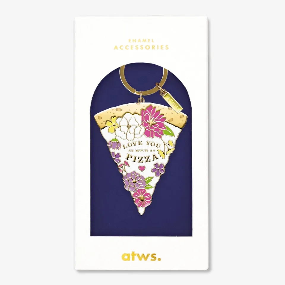 all-the-ways-to-say-pizza-schl-sselanh-nger-gold-emaille image 1