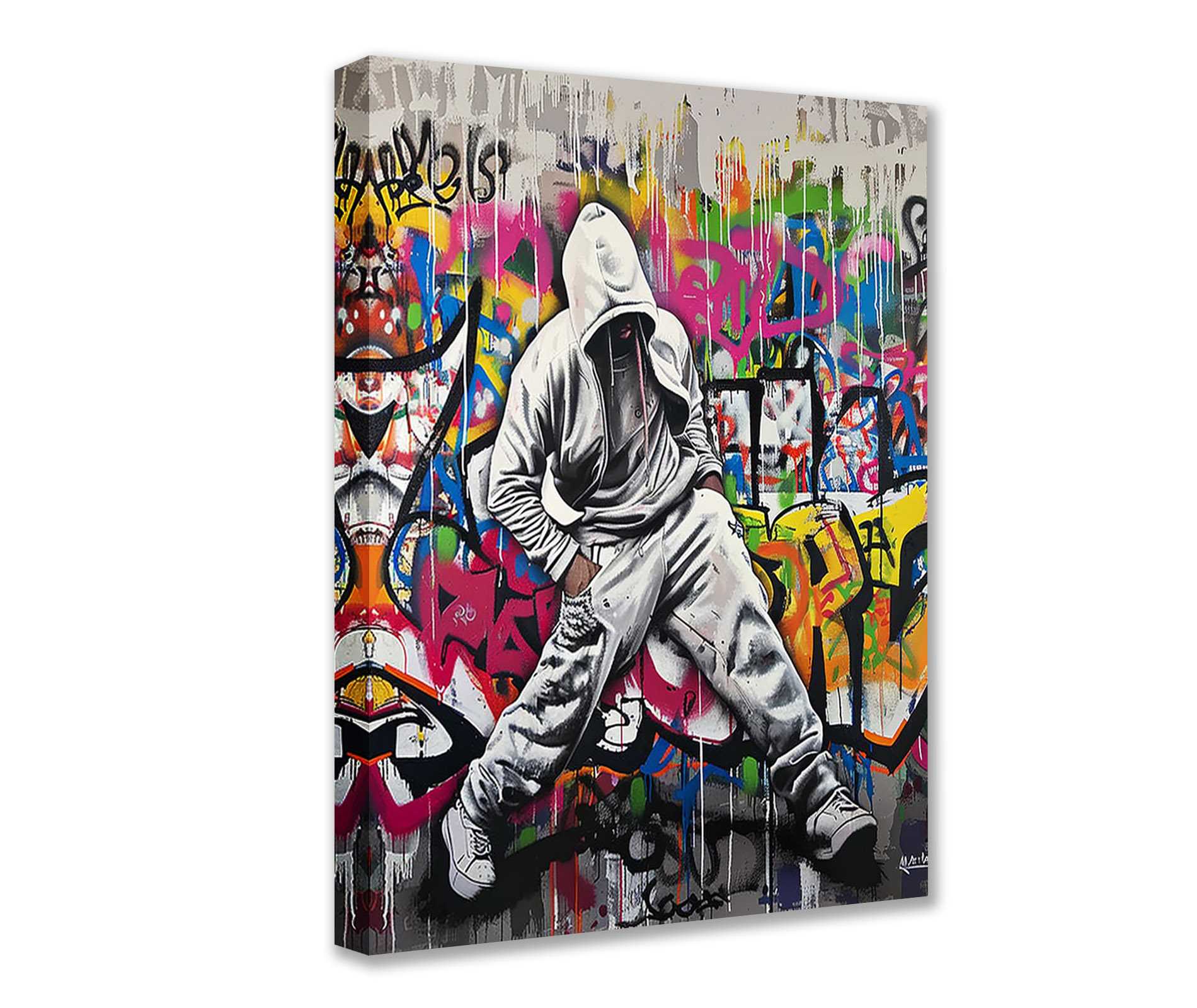 tucocoo-graffiti-hoodie-street-art-leinwandbild-30x40-cm-gerahmt image 1