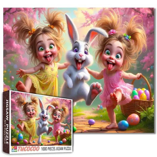 tucocoo-playful-kids-easter-bunny-garden-puzzle-1000-teile image 1