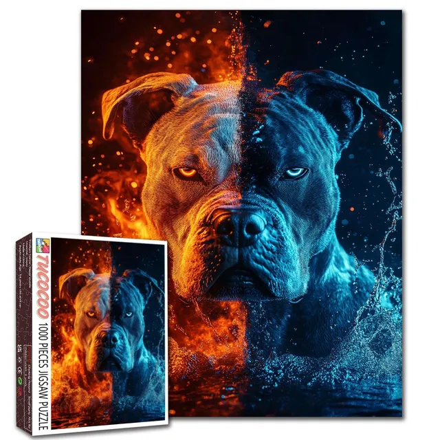 tucocoo-fire-and-ice-pitbull-puzzle-1000-teile-hund image 1