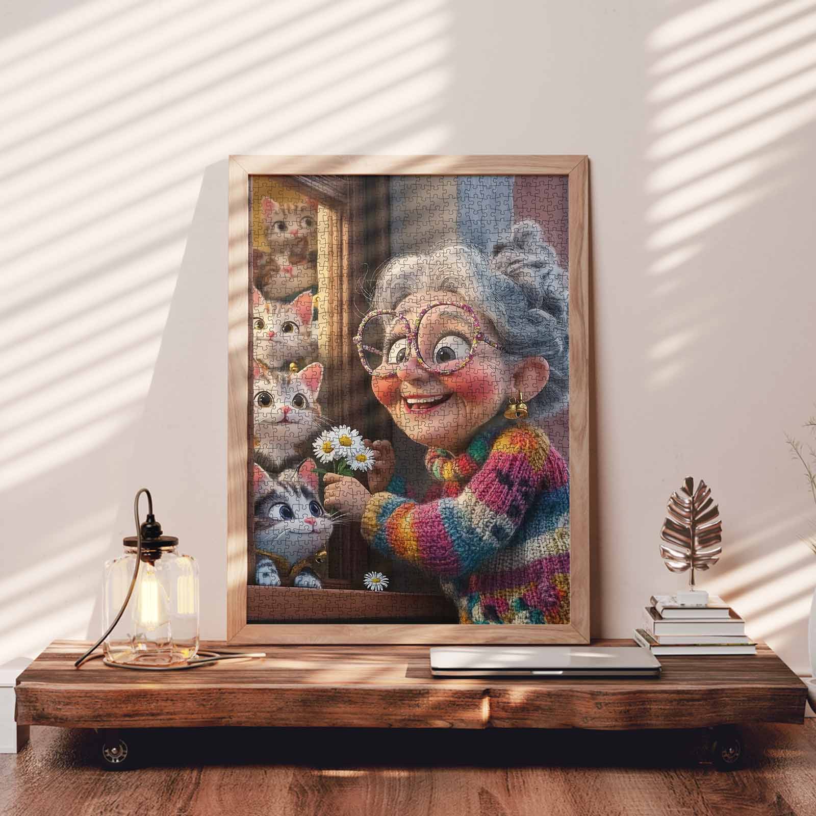 tucocoo-jigsaw-grandma-and-kittens-puzzle-1000-teile-katzen image 3