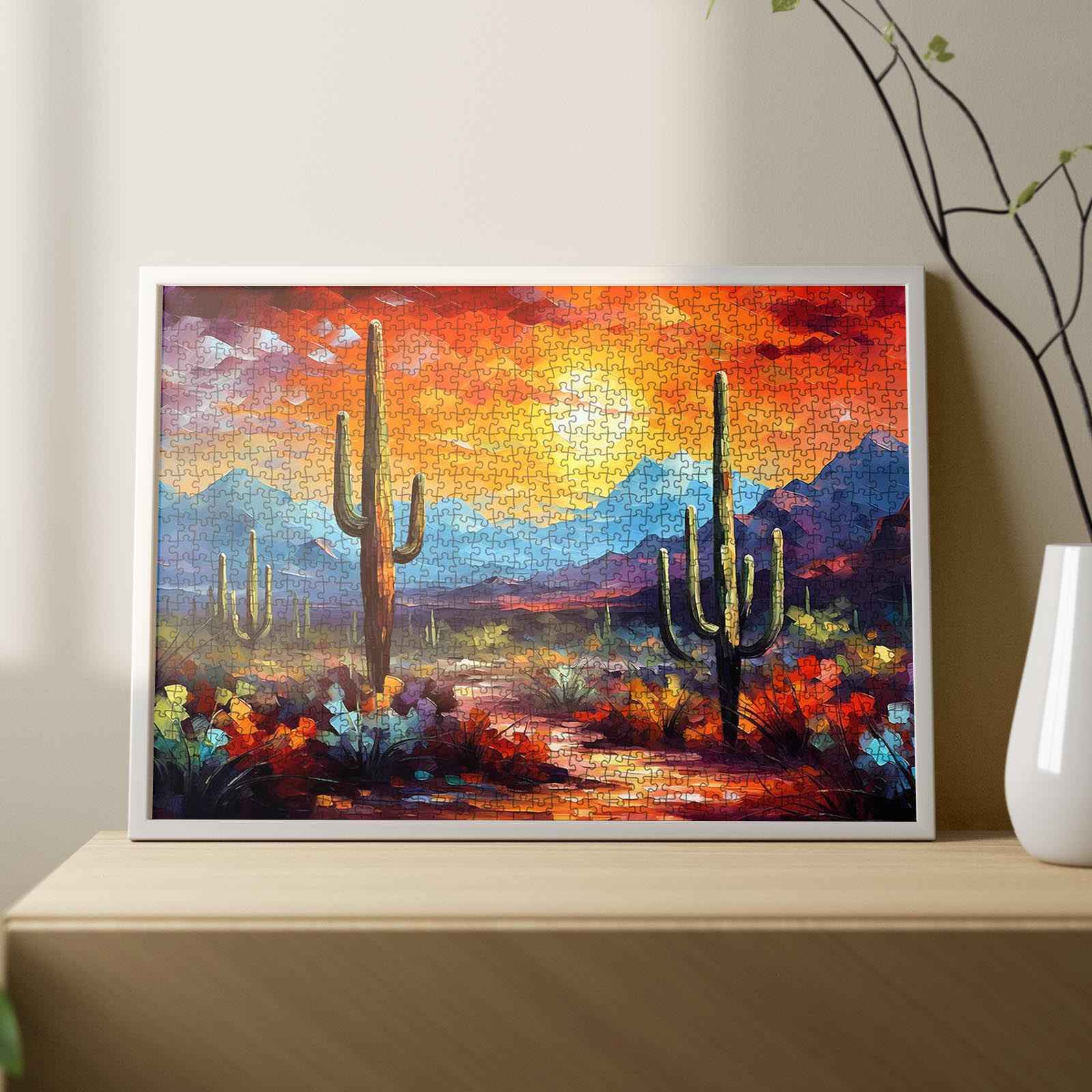 tucocoo-saguaro-cacti-landscape-artwork-puzzle-1000-teile image 3