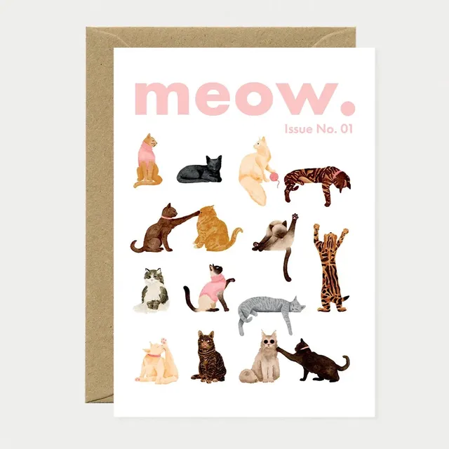 all-the-ways-to-say-meow-issue-gru-karte-katzen-mit-umschlag image 1