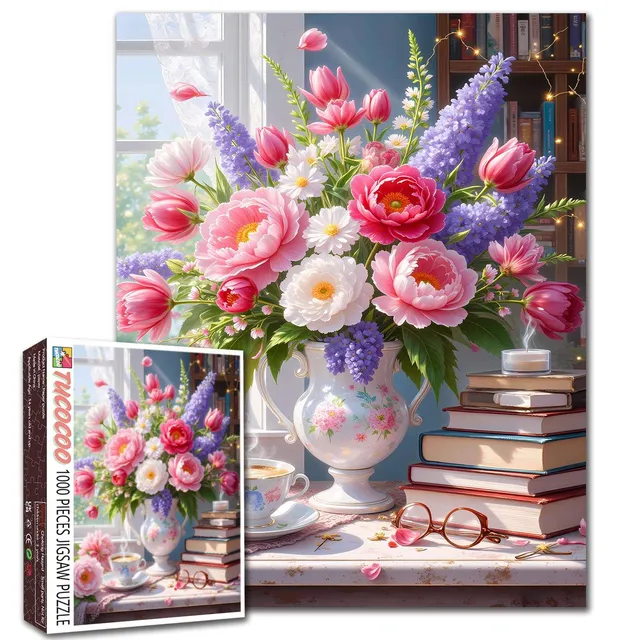 tucocoo-blooming-library-morning-puzzle-1000-teile-blumen image 1