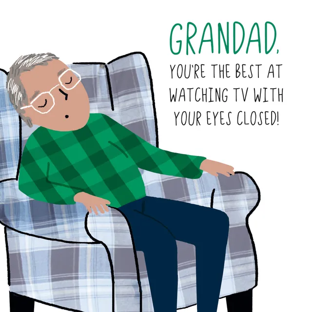 otter-house-family-circle-geburtstagskarte-grandad-tv-eyes-closed image 1