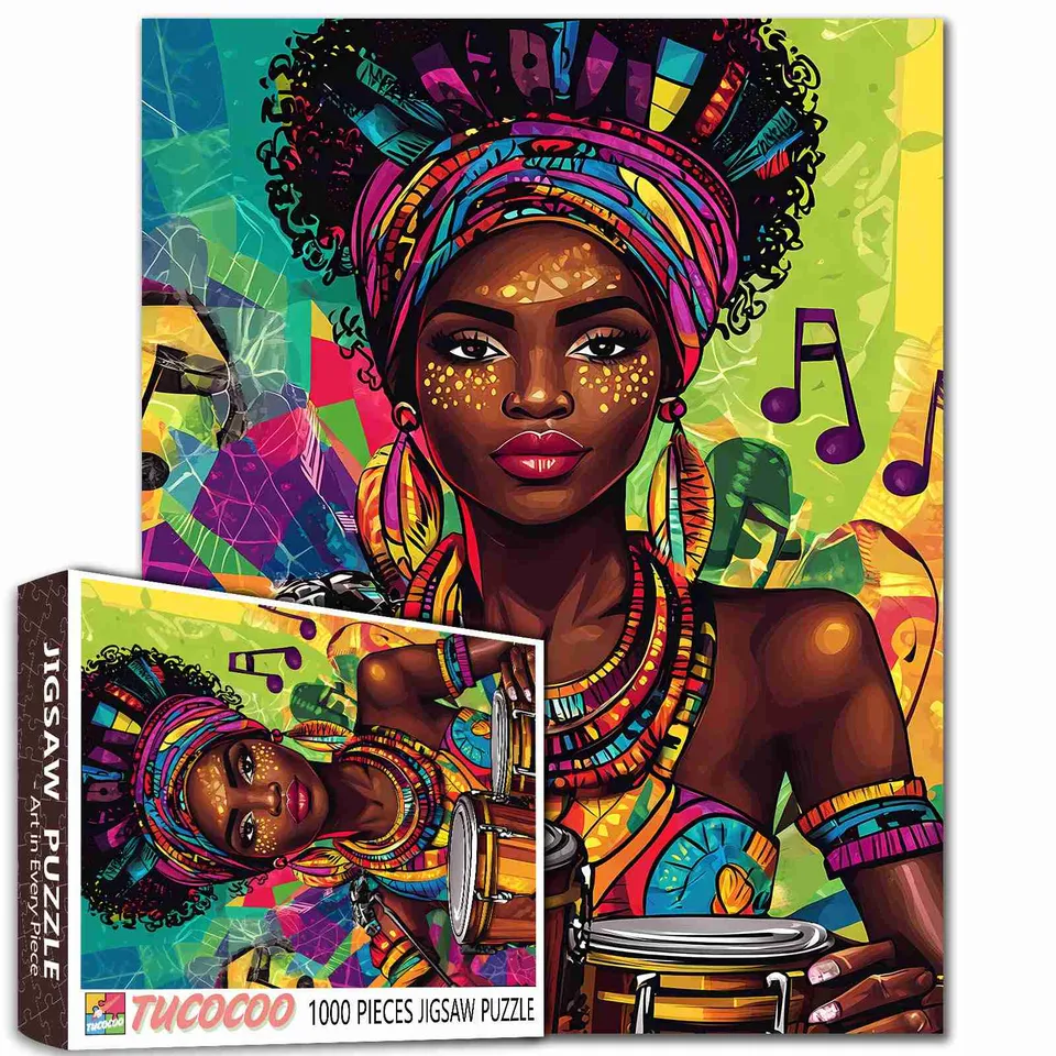 tucocoo-jigsaw-vibrant-african-drummer-puzzle-1000-teile image 1