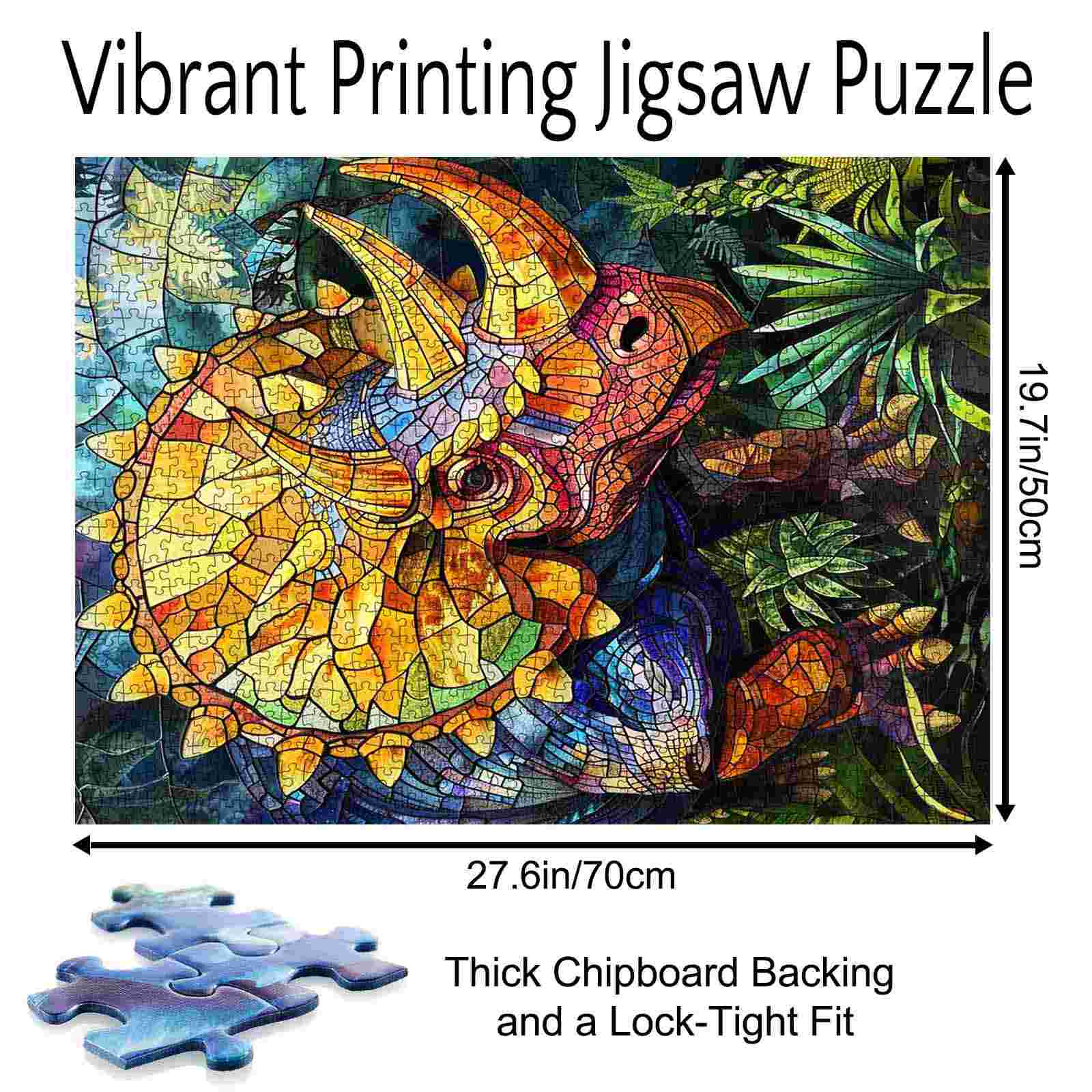 tucocoo-jigsaw-triceratops-dinosaur-stained-glass-puzzle-1000-teile image 5