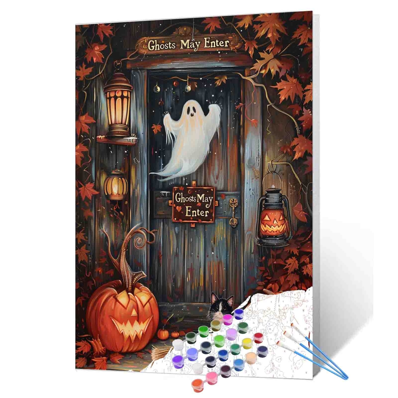 tucocoo-pumpkin-porch-ghost-malen-nach-zahlen-40x50cm-halloween image 1