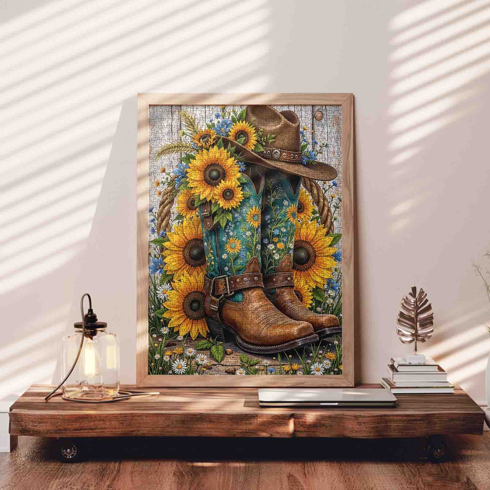 tucocoo-sunflower-cowgirl-boots-puzzle-1000-teile-blumen image 3